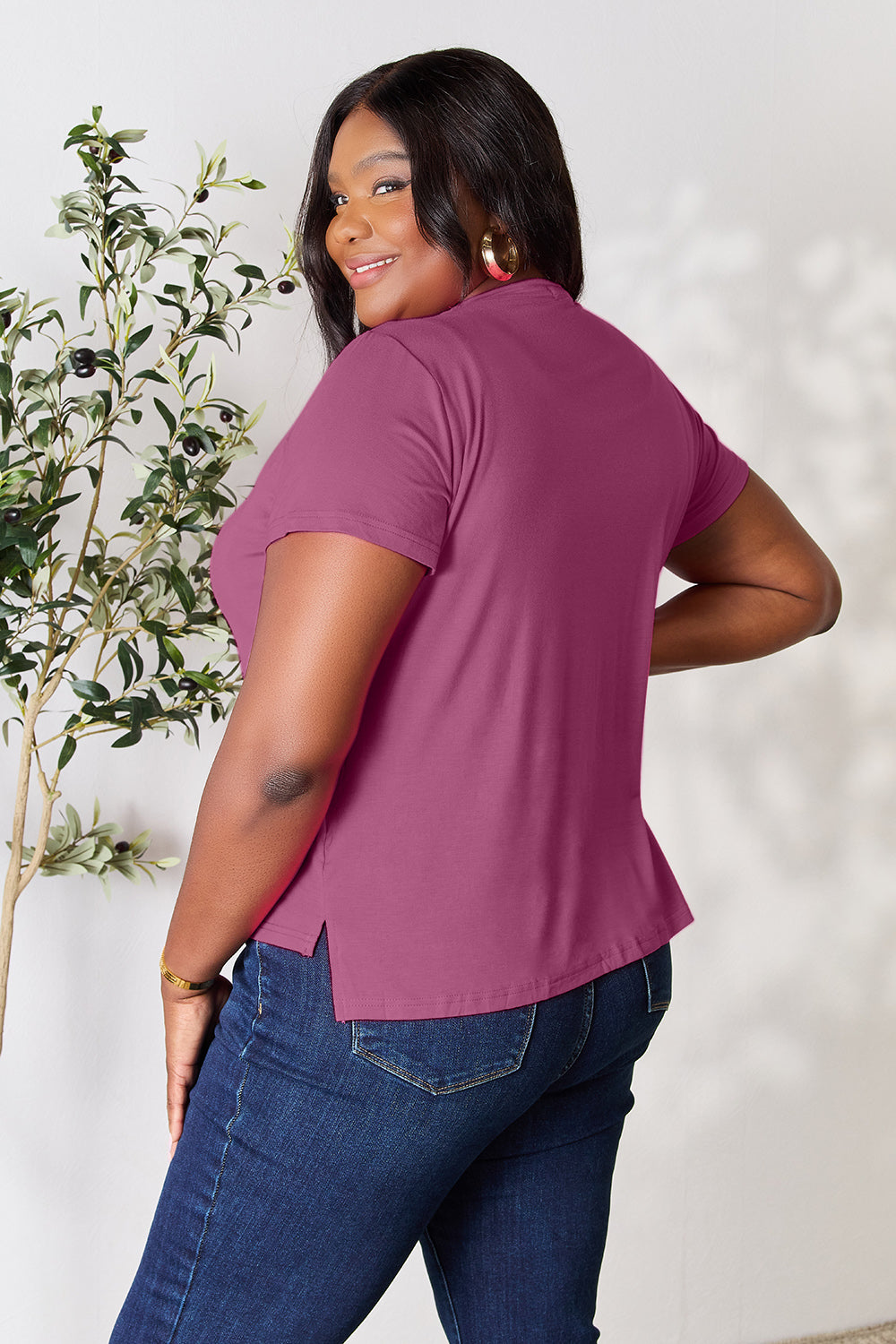 Basic Bae Full Size Round Neck Short Sleeve T-Shirt - Fragrance Spice