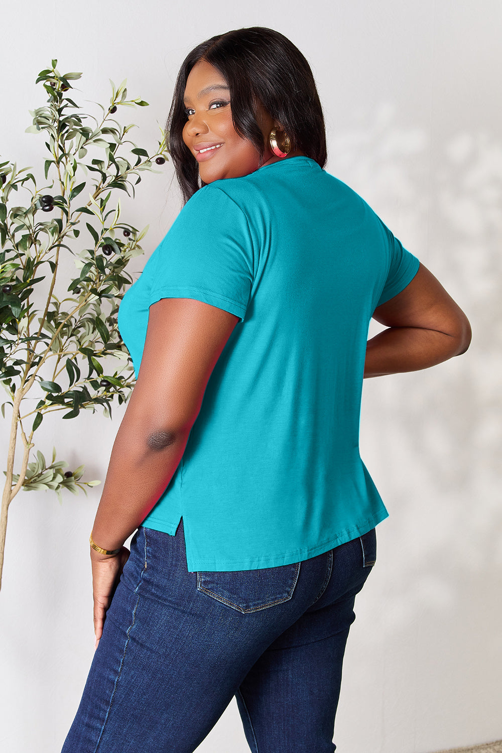 Basic Bae Full Size Round Neck Short Sleeve T-Shirt - Fragrance Spice