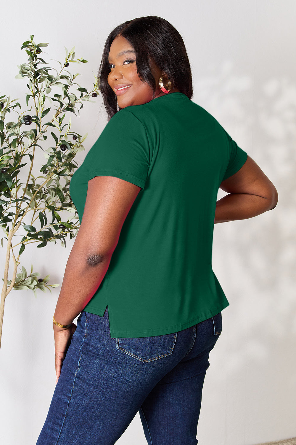 Basic Bae Full Size Round Neck Short Sleeve T-Shirt - Fragrance Spice
