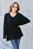 Basic Bae Full Size V-Neck Long Sleeve Top - Fragrance Spice