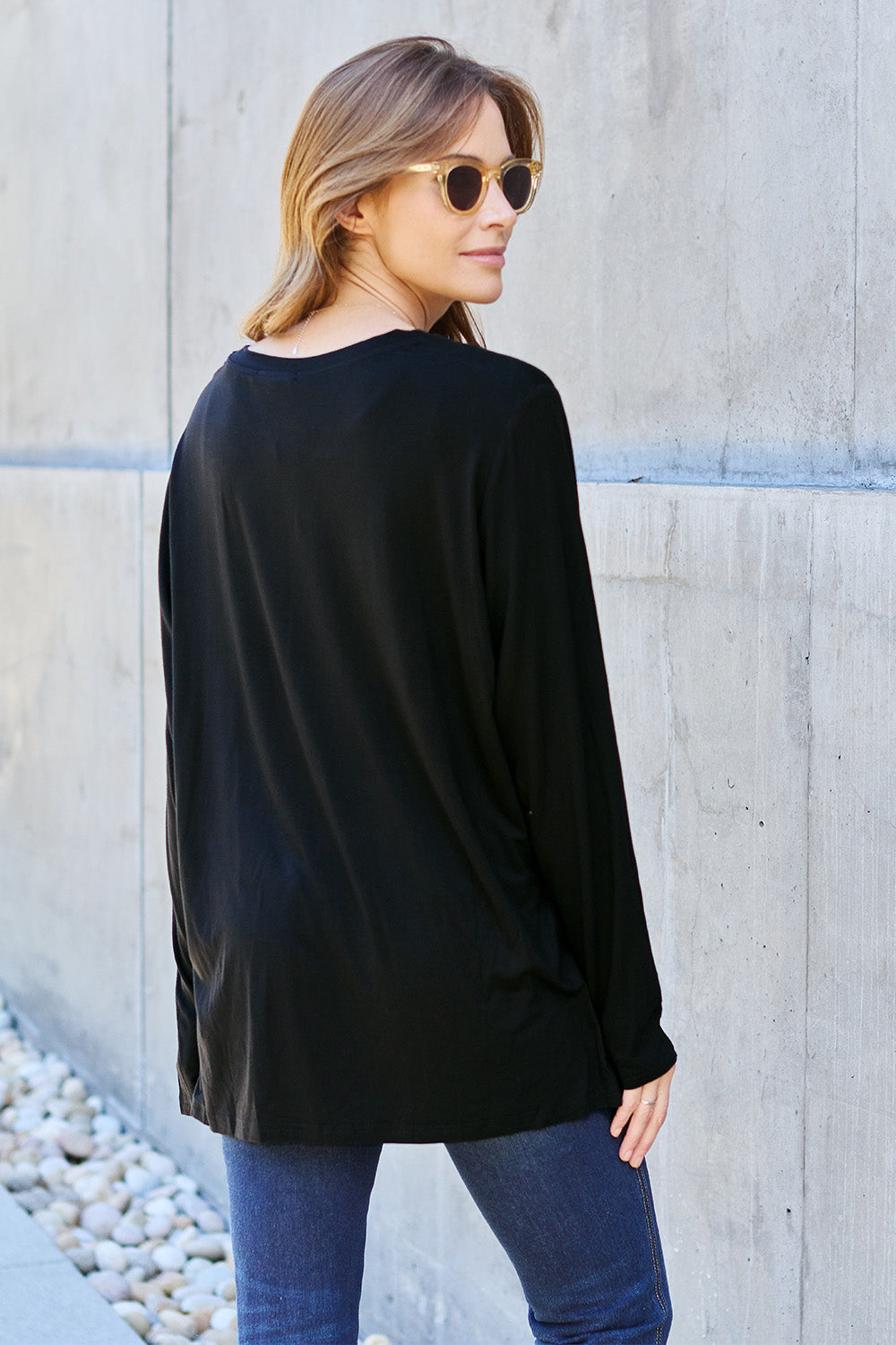 Basic Bae Full Size V-Neck Long Sleeve Top - Fragrance Spice