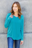Basic Bae Full Size V-Neck Long Sleeve Top - Fragrance Spice