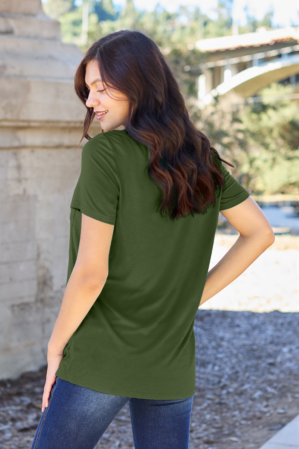 Basic Bae Full Size V-Neck Short Sleeve T-Shirt - Fragrance Spice