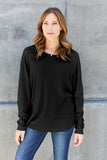 Double Take Full Size Round Neck Long Sleeve T-Shirt - Fragrance Spice