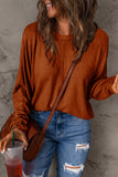 Double Take Full Size Round Neck Long Sleeve T-Shirt - Fragrance Spice