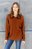 Double Take Full Size Round Neck Long Sleeve T-Shirt - Fragrance Spice
