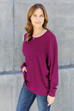 Double Take Full Size Round Neck Long Sleeve T-Shirt - Fragrance Spice