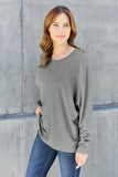 Double Take Full Size Round Neck Long Sleeve T-Shirt - Fragrance Spice