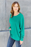 Double Take Full Size Round Neck Long Sleeve T-Shirt - Fragrance Spice