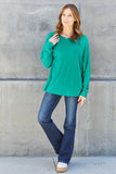 Double Take Full Size Round Neck Long Sleeve T-Shirt - Fragrance Spice