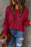 Double Take Full Size Round Neck Long Sleeve T-Shirt - Fragrance Spice