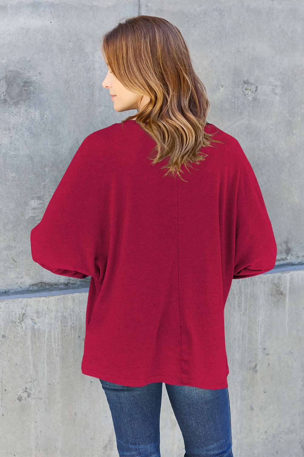 Double Take Full Size Round Neck Long Sleeve T-Shirt - Fragrance Spice
