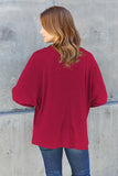 Double Take Full Size Round Neck Long Sleeve T-Shirt - Fragrance Spice