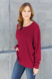 Double Take Full Size Round Neck Long Sleeve T-Shirt - Fragrance Spice