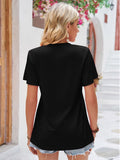 Double Take Ruched V-Neck Short Sleeve T-Shirt - Fragrance Spice