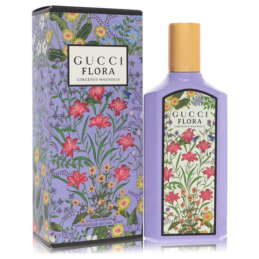 Flora Gorgeous Magnolia by Gucci Eau De Parfum Spray 3.3 oz for Women - Fragrance Spice