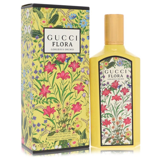 Flora Gorgeous Orchid by Gucci Eau De Parfum Spray Refillable 3.3 oz for Women - Fragrance Spice