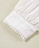 Frill Floral Embroidered Sleeve Shirt - Fragrance Spice