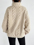 Fuzzy Quarter Zip Long Sleeve Sweatshirt - Fragrance Spice