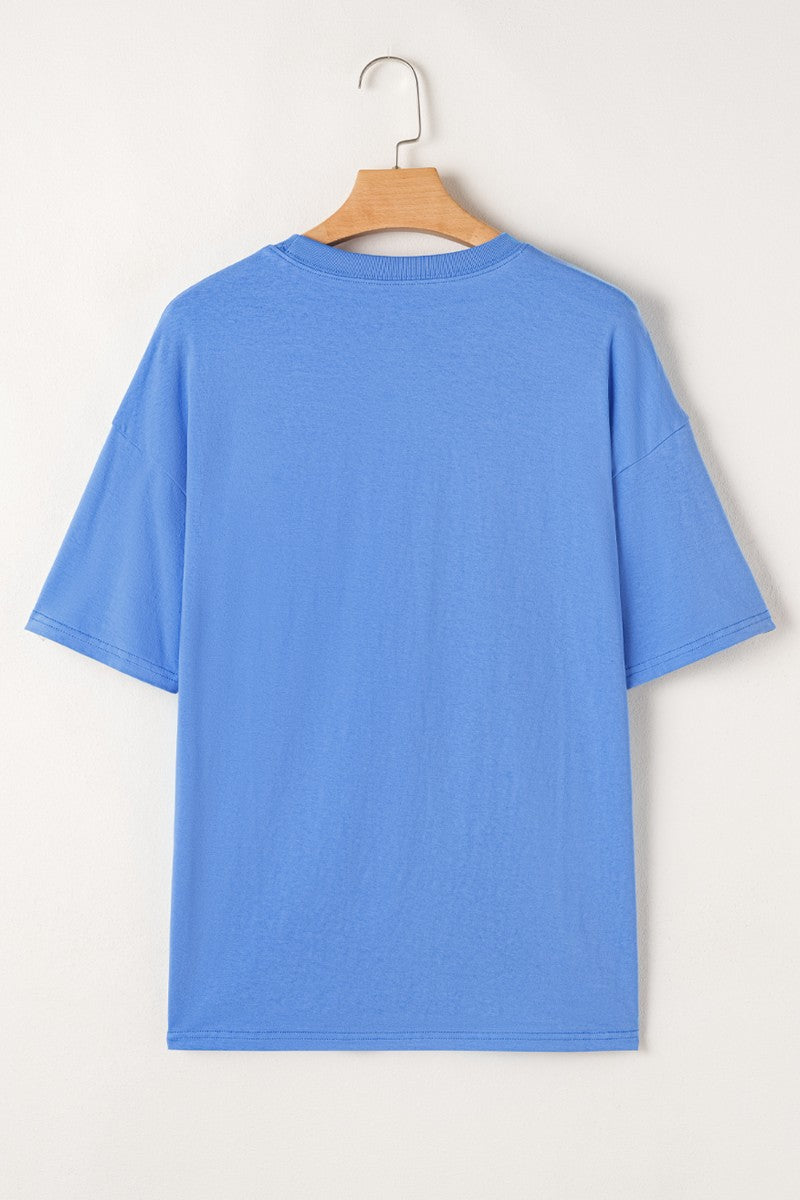Graphic Round Neck Short Sleeve T-Shirt - Fragrance Spice