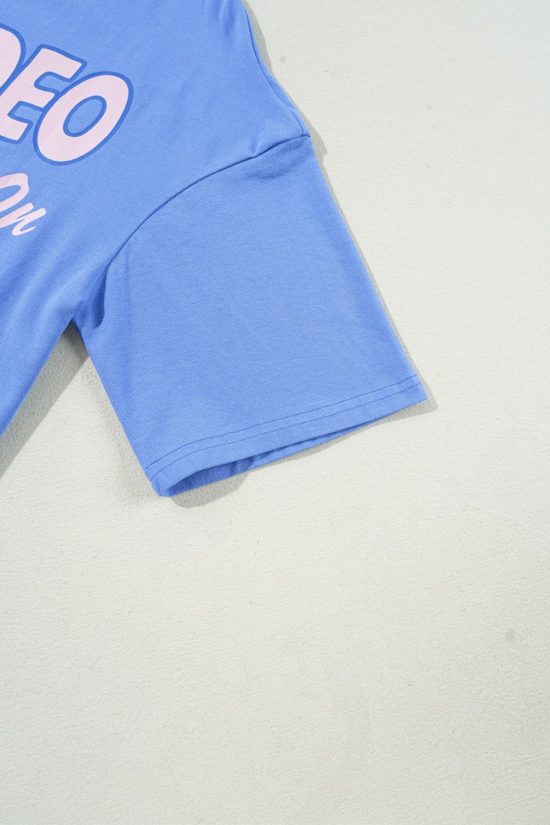 Graphic Round Neck Short Sleeve T-Shirt - Fragrance Spice