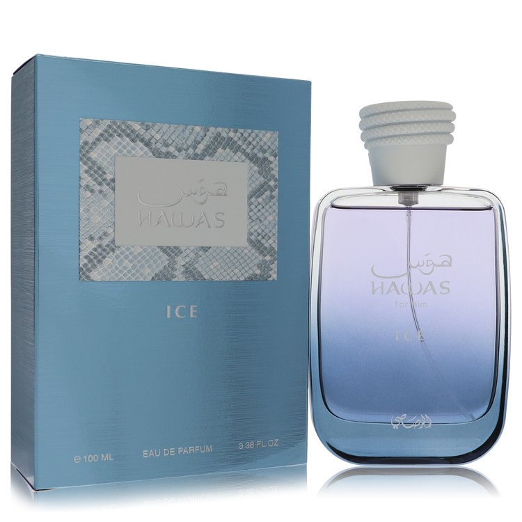 Hawas Ice by Rasasi Eau De Parfum Spray 3.3 oz for Men - Fragrance Spice