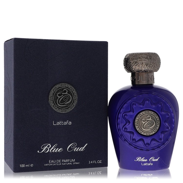 Lattafa Blue Oud by Lattafa Eau De Parfum Spray (Unisex) 3.4 oz for Men - Fragrance Spice
