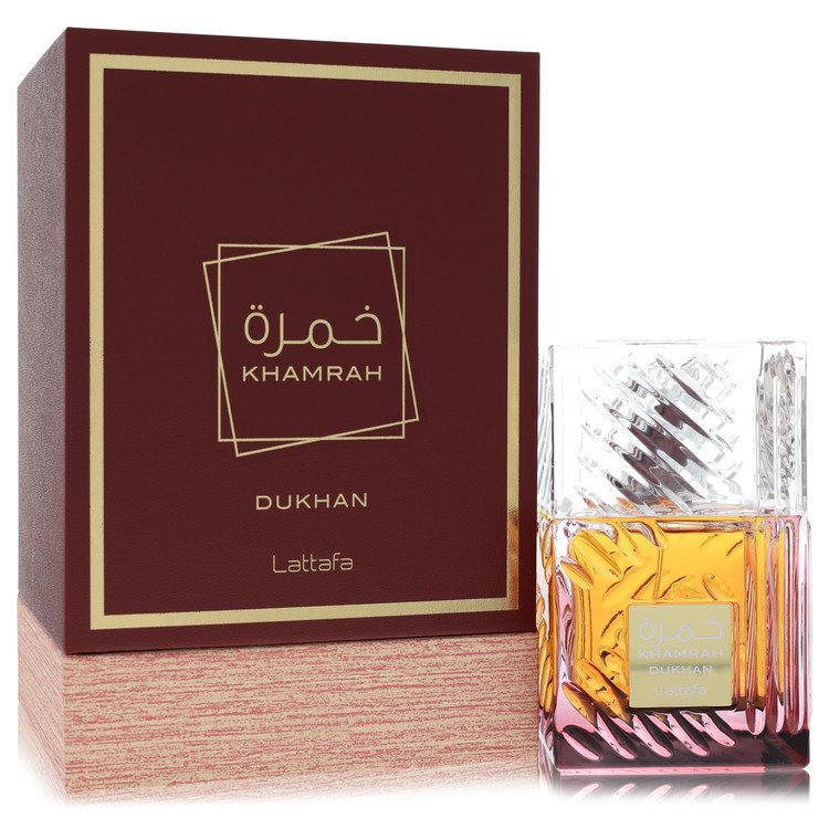 Lattafa Khamrah Dukhan by Lattafa Eau De Parfum Spray (Unisex) 3.4 oz for Men - Fragrance Spice