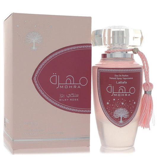Lattafa Mohra Silky Rose by Lattafa Eau De Parfum Spray 3.4 oz for Women - Fragrance Spice