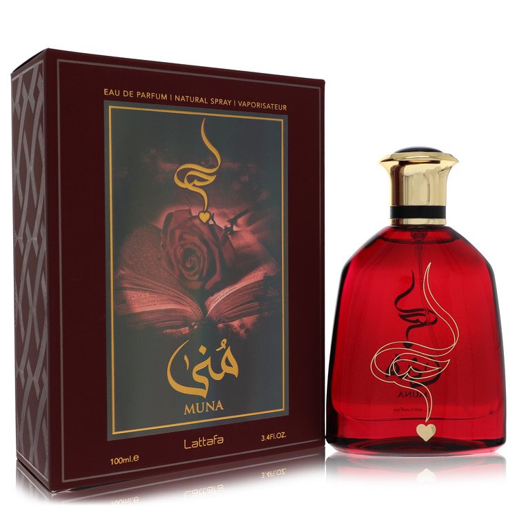 Lattafa Muna by Lattafa Eau De Parfum Spray (Unisex) 3.4 oz for Women - Fragrance Spice