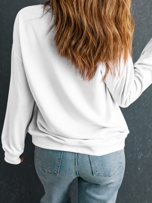 MERRY CHRISTMAS Contrast Long Sleeve Sweatshirt - Fragrance Spice