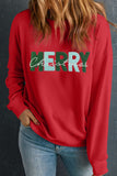 MERRY CHRISTMAS Contrast Long Sleeve Sweatshirt - Fragrance Spice