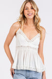 Mittoshop Crisscross Back Lace Detail V-Neck Cami - Fragrance Spice