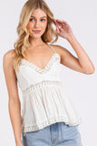 Mittoshop Crisscross Back Lace Detail V-Neck Cami - Fragrance Spice