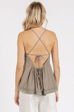 Mittoshop Crisscross Back Lace Detail V-Neck Cami - Fragrance Spice
