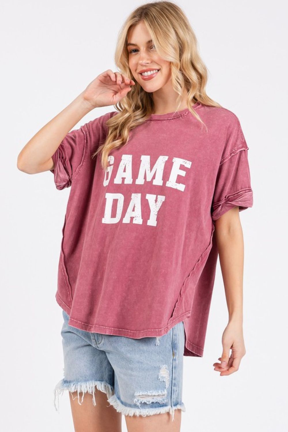 Mittoshop GAME DAY Round Neck Short Sleeve T-Shirt - Fragrance Spice