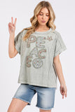 Mittoshop PEACE Round Neck Short Sleeve T-Shirt - Fragrance Spice