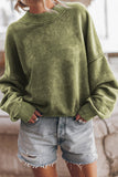 Mock Neck Dropped Shoulder Sweatshirt - Fragrance Spice