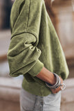 Mock Neck Dropped Shoulder Sweatshirt - Fragrance Spice