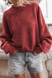 Mock Neck Dropped Shoulder Sweatshirt - Fragrance Spice