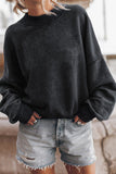 Mock Neck Dropped Shoulder Sweatshirt - Fragrance Spice