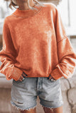 Mock Neck Dropped Shoulder Sweatshirt - Fragrance Spice