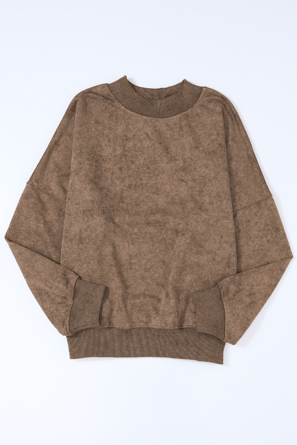 Mock Neck Dropped Shoulder Sweatshirt - Fragrance Spice