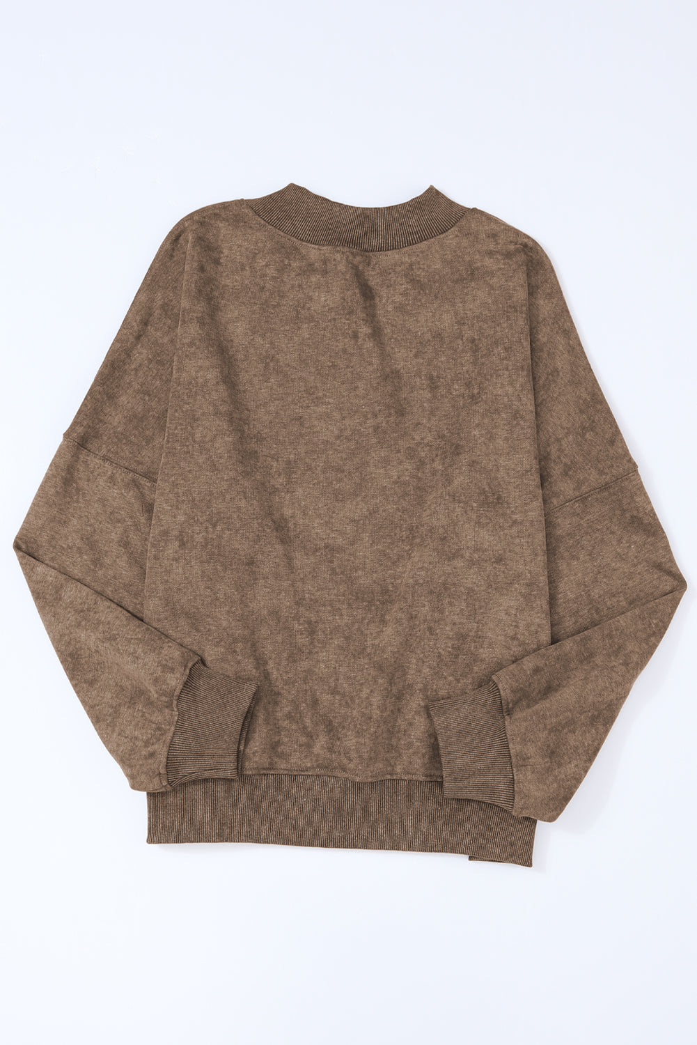 Mock Neck Dropped Shoulder Sweatshirt - Fragrance Spice