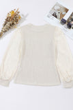 Mock Neck Lace Long Sleeve Top - Fragrance Spice