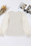 Mock Neck Lace Long Sleeve Top - Fragrance Spice