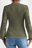 Mock Neck Lace Long Sleeve Top - Fragrance Spice