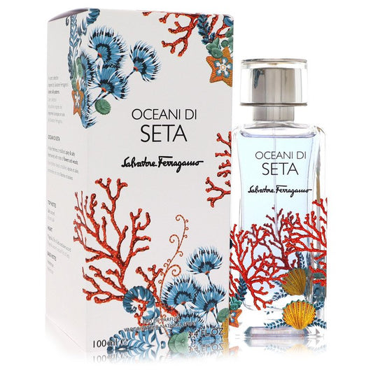 Oceani Di Seta by Salvatore Ferragamo Eau De Parfum Spray (Unisex) 3.4 oz for Women - Fragrance Spice