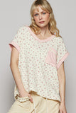 POL Floral V-Neck Short Sleeve T-Shirt - Fragrance Spice