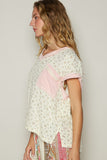 POL Floral V-Neck Short Sleeve T-Shirt - Fragrance Spice